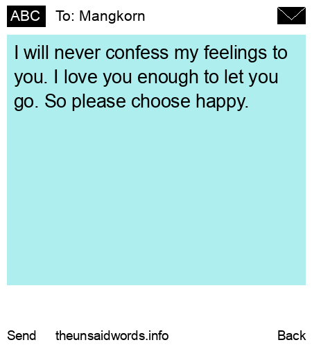 unsent message to Mangkorn