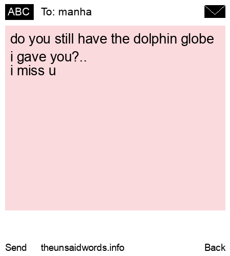 unsent message to manha