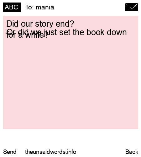 unsent message to mania 