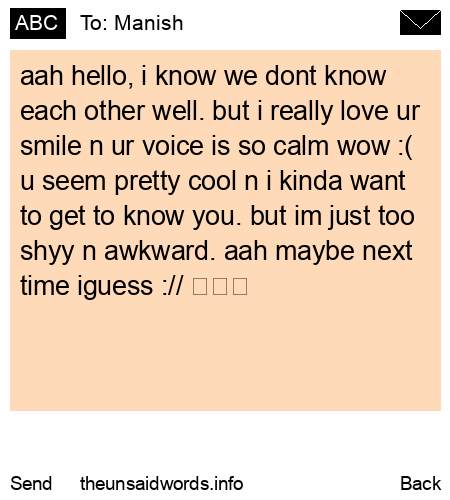 unsent message to Manish