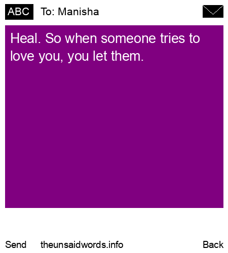 unsent message to Manisha