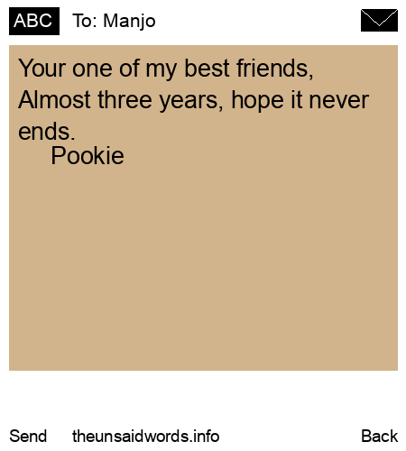 unsent message to Manjo