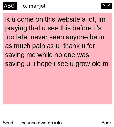 unsent message to manjot