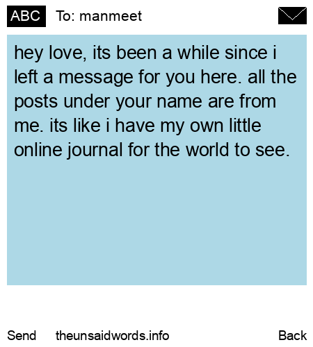 unsent message to manmeet