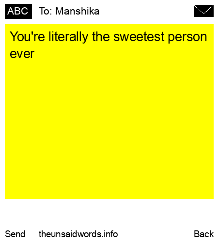 unsent message to Manshika