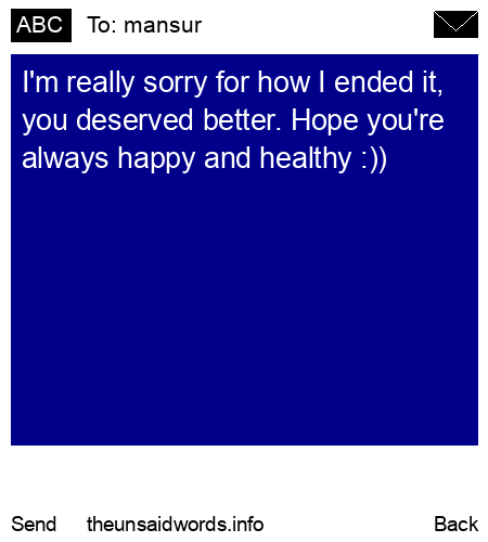 unsent message to mansur