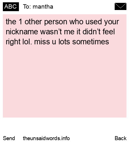 unsent message to mantha