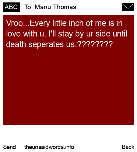 unsent message to Manu Thomas