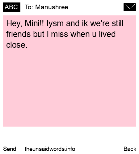 unsent message to Manushree