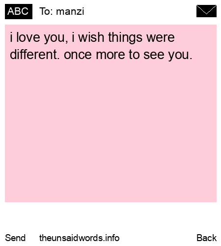 unsent message to manzi