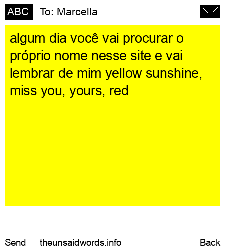 unsent message to Marcella