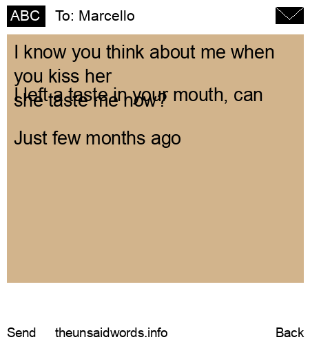 unsent message to Marcello