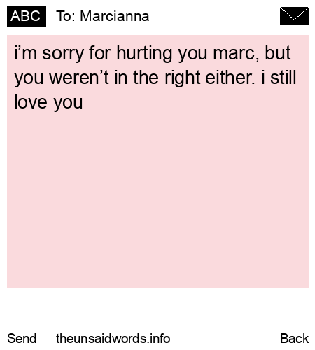 unsent message to Marcianna