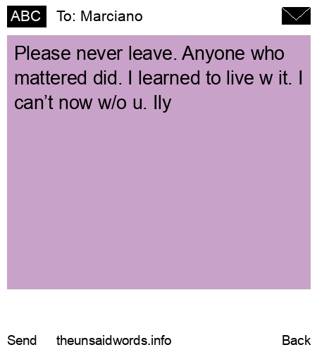 unsent message to Marciano