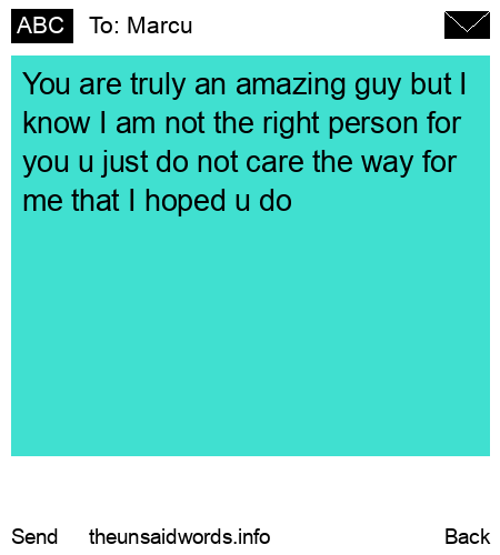 unsent message to Marcu