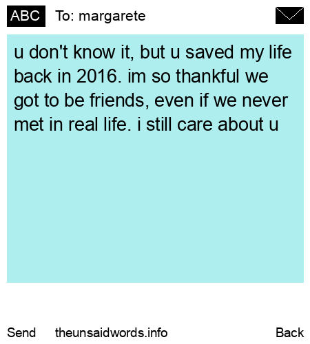 unsent message to margarete