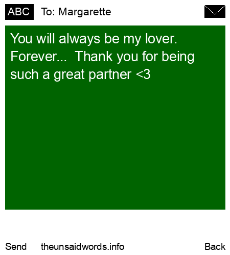 unsent message to Margarette