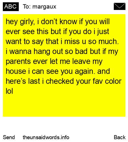 unsent message to margaux