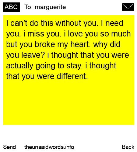 unsent message to marguerite