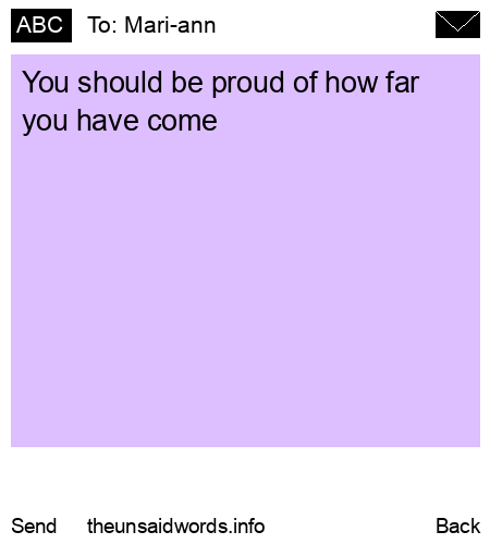 unsent message to Mari-ann