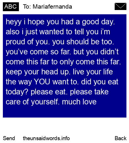 unsent message to Mariafernanda