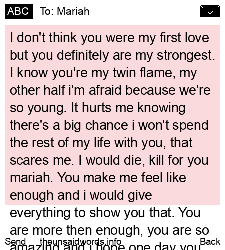 unsent message to Mariah