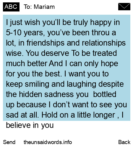 unsent message to Mariam