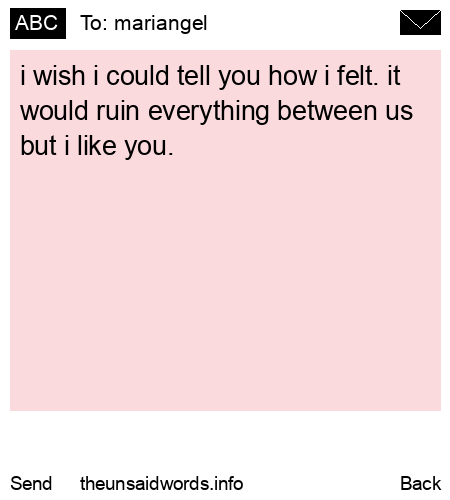 unsent message to mariangel
