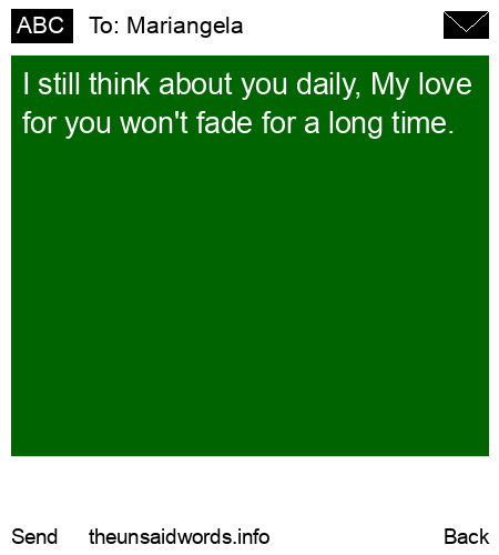 unsent message to Mariangela