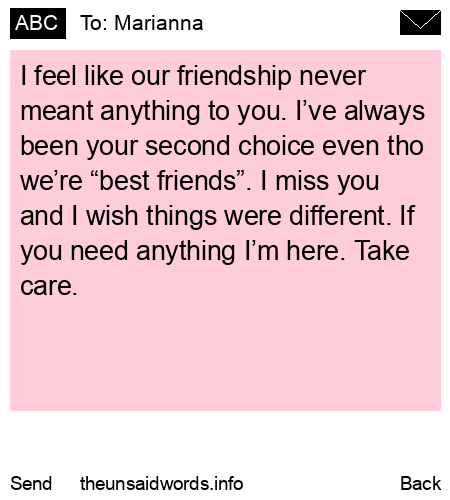 unsent message to Marianna