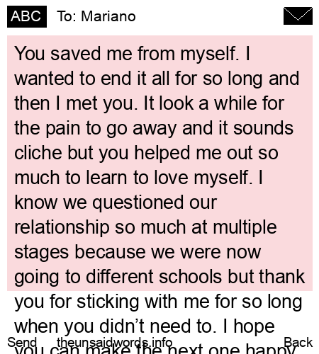 unsent message to Mariano