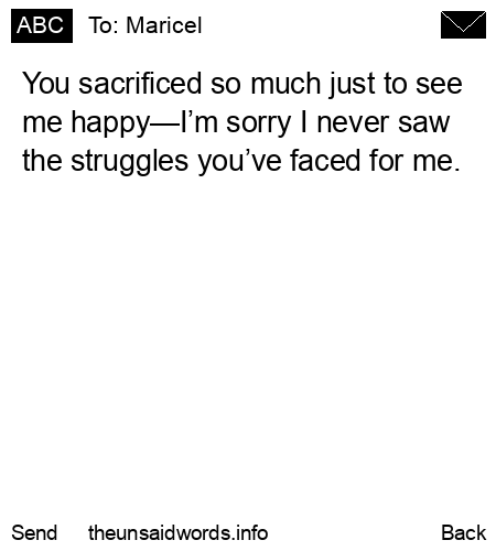 unsent message to Maricel