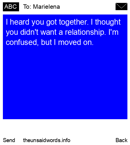 unsent message to Marielena