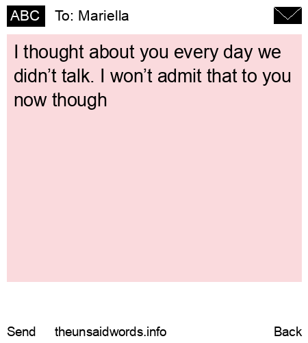 unsent message to Mariella 