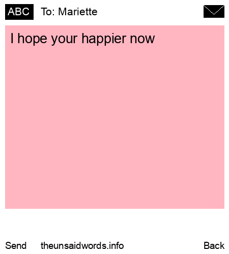 unsent message to Mariette