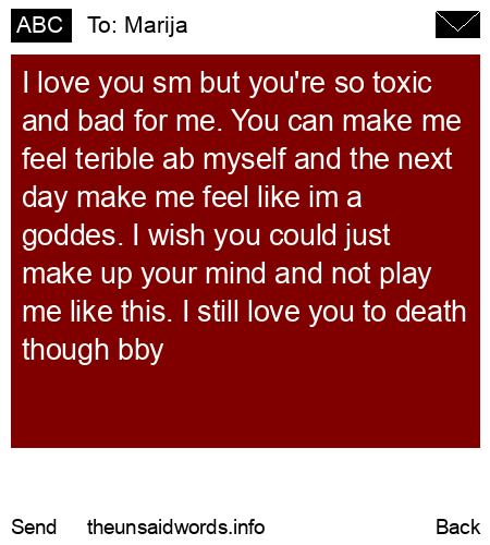 unsent message to Marija