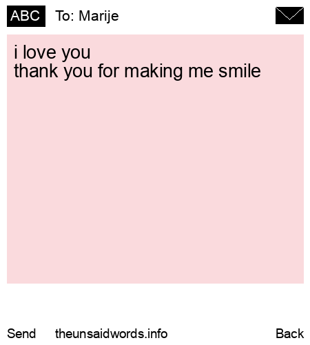 unsent message to Marije