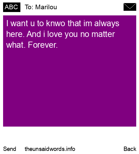 unsent message to Marilou