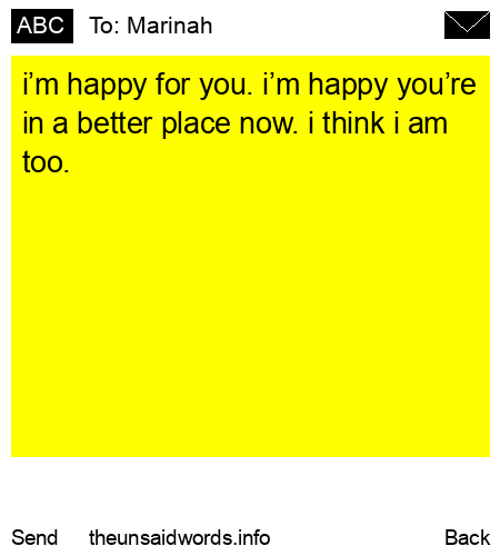 unsent message to Marinah