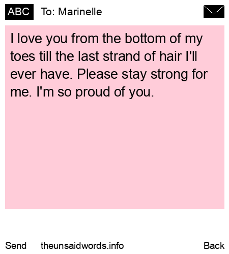 unsent message to Marinelle