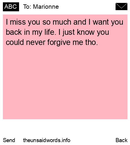 unsent message to Marionne