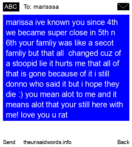 unsent message to marisssa