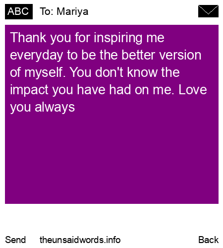 unsent message to Mariya