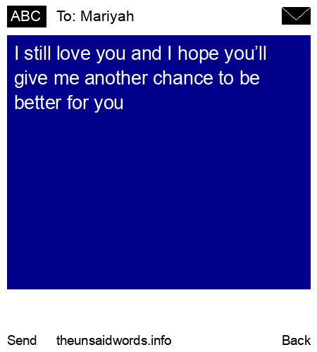 unsent message to Mariyah