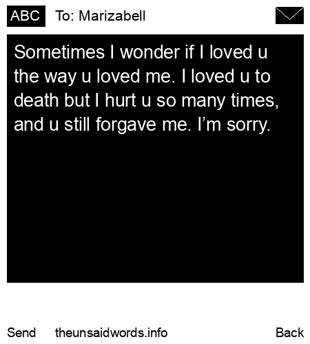 unsent message to Marizabell