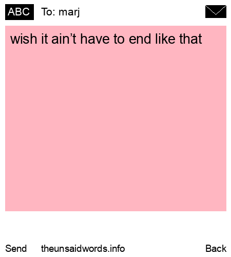 unsent message to marj