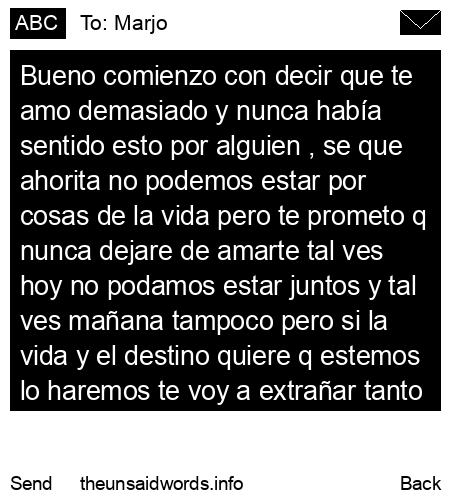 unsent message to Marjo