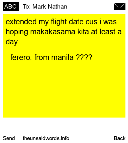 unsent message to Mark Nathan