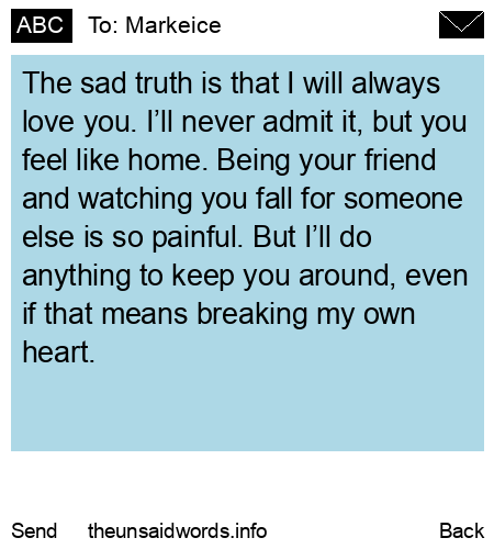 unsent message to Markeice