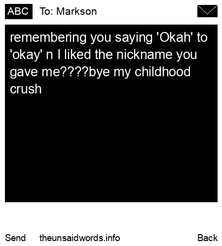 unsent message to Markson